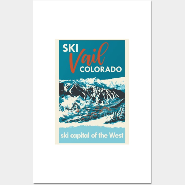 Ski Vail Colorado, vintage poster Wall Art by ROEDERcraft